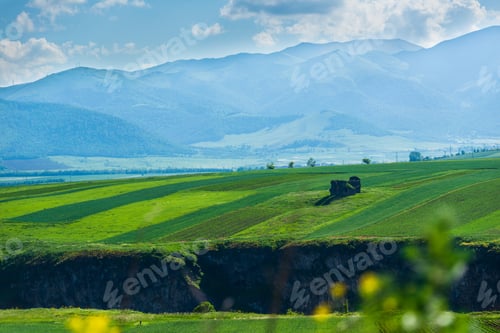 Preview: Rural Landscape With Field And Mountains, Armenia