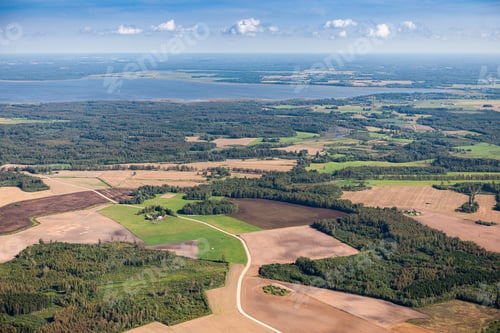 Preview: Aerial Panoramic View Over The Fields In Latvia