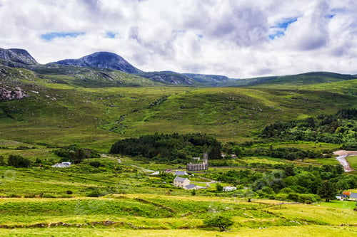 Preview: Dunlewey Or Dunlewy Is A Small Gaeltacht Village In The Gweedore Area Of County Donegal, Ireland