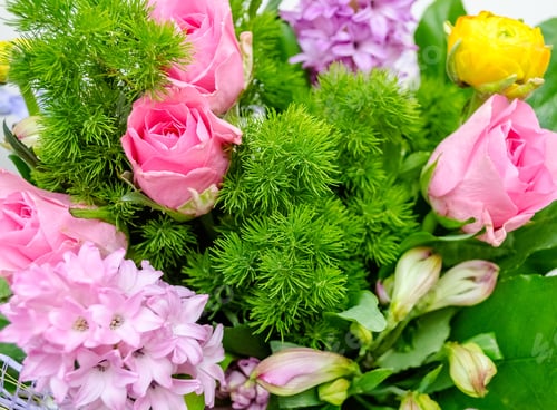 Preview: Colorful Mix Of Flowers. May Be Used As Background