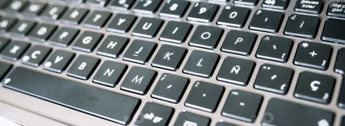 Preview: Forefront Of A Gray Laptop Keyboard.