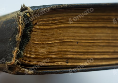 Preview: Part Of The Old Tattered Books With Yellowed Pages