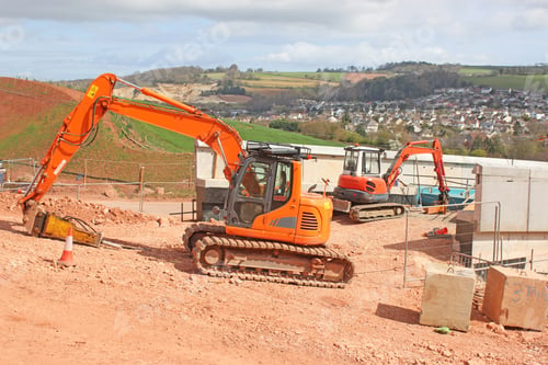 Preview: Digger On A Road Construction Site