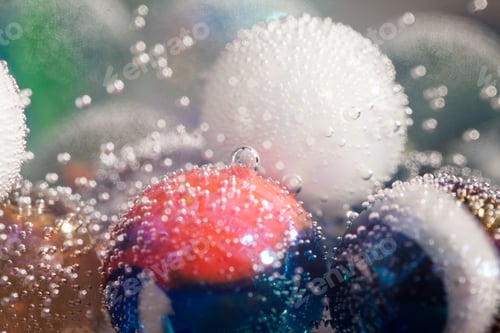 Preview: Abstract Underwater Composition With Colorful Glass Balls, Bubbles And Light