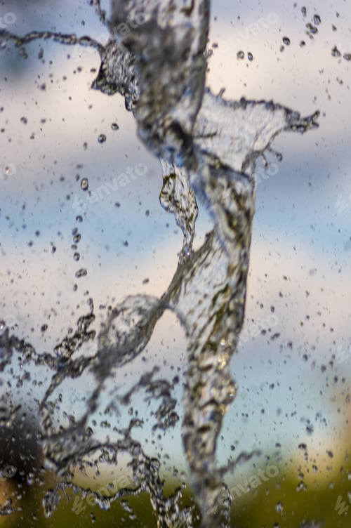 Preview: Transparent Falling Water Vertical Flows, Close Up