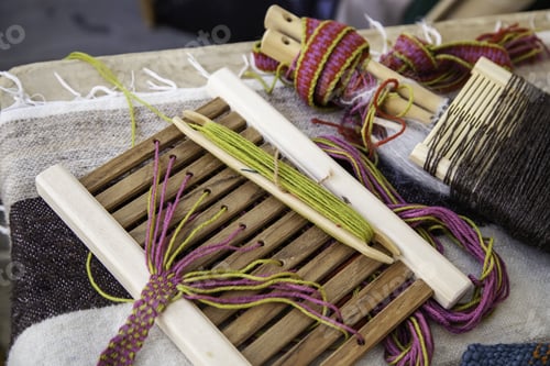 Preview: Spinning With A Wooden Spinning Wheel, Handicraft Detail, Thread Manufacturing