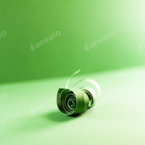 Preview: Macro, Abstract, Background Picture Of Green Paper Spirals On Paper Background