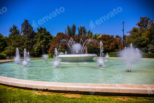 Preview: Fountains In The Park Of Jose Antonio (Parque Grande José Antonio Labordeta), Zaragoza, Aragon