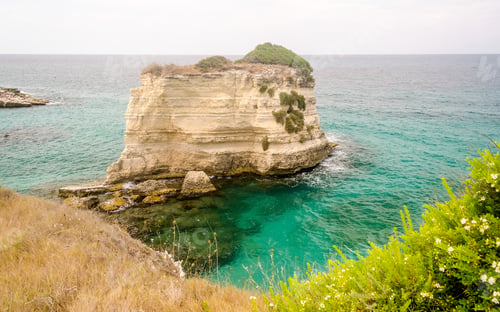 Preview: Scenic View Of The Rocky Cliffs In Torre Sant Andrea Town, Salento, Apulia, Italy