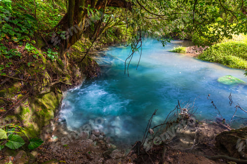 Preview: Two Clear Rivers With Different Acidity Mix And Create The River With Turquoise Water. Rio Celeste