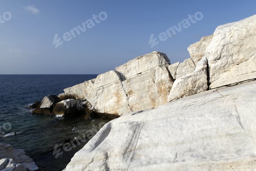 Preview: Aegean Seashore And Marble Rocks In Aliki, Thassos Island, Greece
