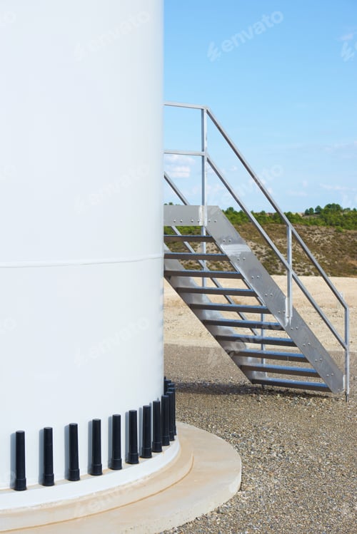 Preview: Entrance To A Wind Turbine For Electric Power Production, Zaragoza Province, Aragon In Spain.