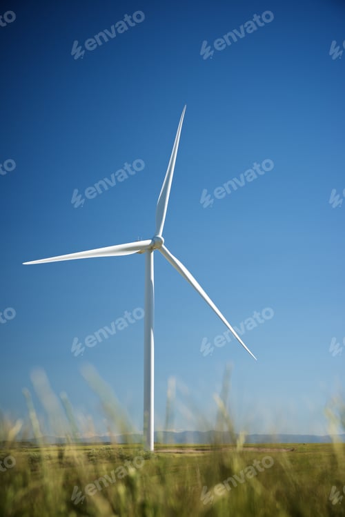 Preview: Wind Turbine For Electric Power Production, Zaragoza Province, Aragon In Spain.