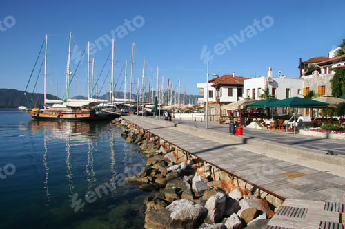 Preview: Bay Of Marmaris With Marine Harbor And Yachts, Sailing Boats On At The Quay