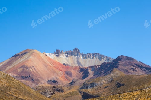 Preview: Tunupa Volcano From Chatahuana Viewpoint. Salar De Uyuni, Bolivia.Bolivian Landscape