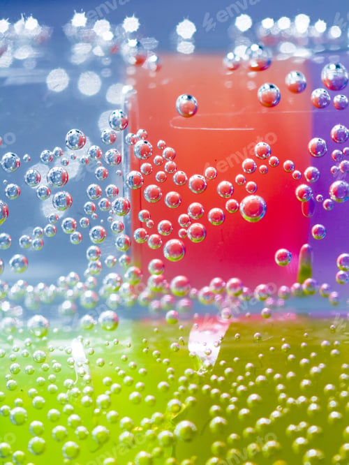 Preview: Abstract Composition With Underwater Tubes With Colorful Jelly Balls Inside And Bubbles