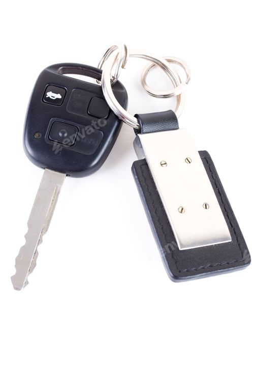 Preview: Close Up Of Car Key Isolated On White Background