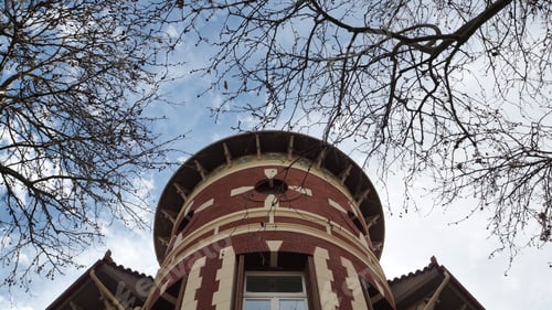 Preview: Beautiful Public Neoclassic Tower Building In Kifisia District On A Blue Cloudy Sky, North Athens