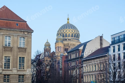 Preview: View Of The Main Synagogue In Berlin, Which Has A Magnificent Dome.