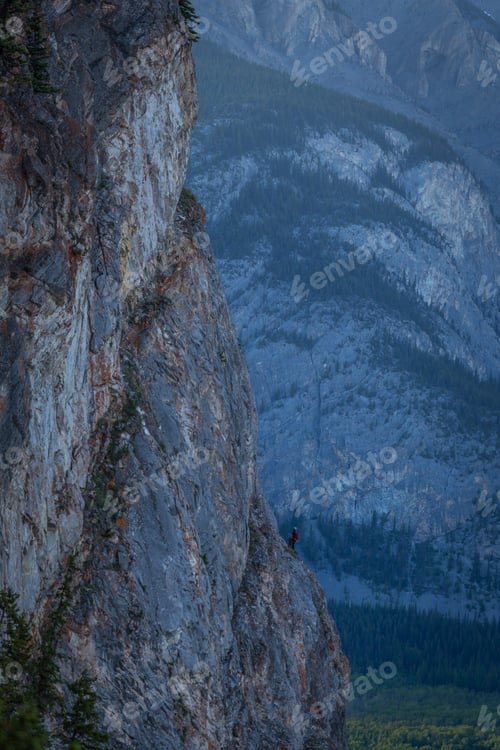 Preview: Climber On A Side Of Tunnel Mountain, Banff