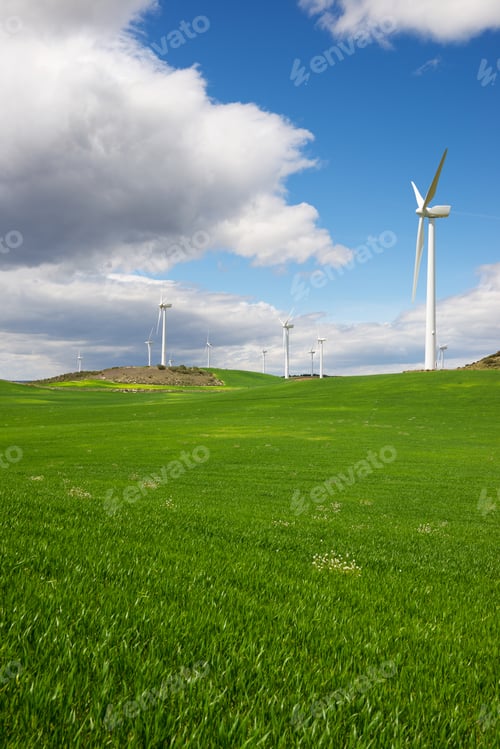 Preview: Windmills For Electric Power Production, Zaragoza Province, Aragon, Spain.