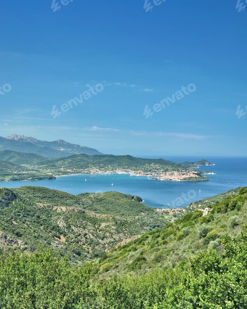 Preview: View To Portoferraio On Island Of Elba,Mediterranean Sea,Tuscany,Italy
