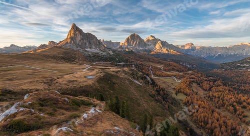 Preview: Autumn In The Dolomites Mountains At Passo Giau.