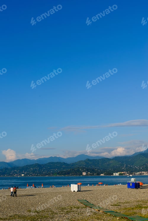 Preview: Beautiful View Of The Black Sea And Distant Hazy Mountains
