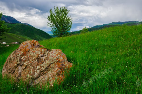 Preview: Nature Landscape With Big Stone In The Foreground, Armenia