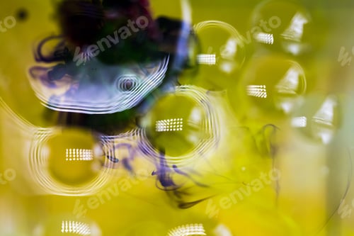 Preview: Abstract, Colorful Composition With Oil, Water And Ink