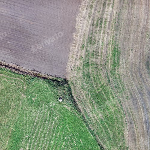 Preview: Aerial View Over The Rural Fields In Summertime