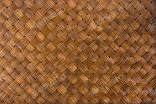 Preview: Braided Brown Rattan Mat - Stand Food, Close-Up, Macro