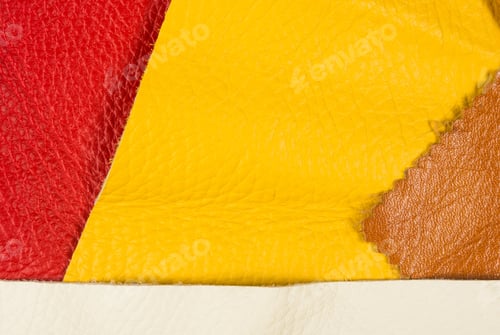 Preview: Colored Flaps, Pieces, And Scraps Of Natural Leather For The Manufactured Furniture, Bags And