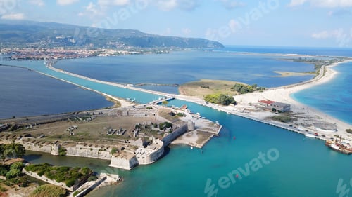 Preview: Aerial Drone Photo Of Famous Medieval Castle Of Santa Mavra, Lefkada Island, Ionian, Greece