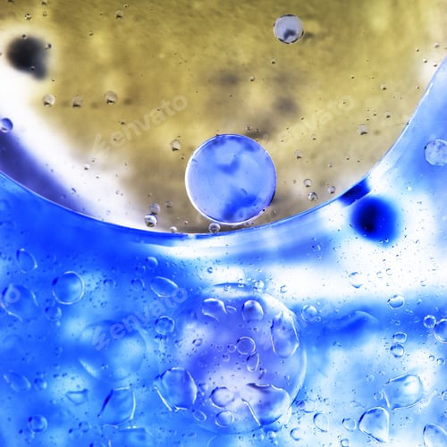 Preview: Abstract, Colorful Composition With Oil, Water And Ink