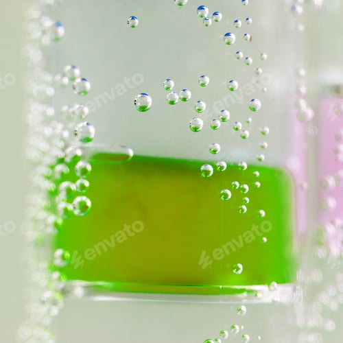 Preview: Abstract Composition With Underwater Tubes With Colorful Jelly Balls Inside And Bubbles