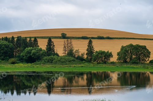 Preview: Slovakia Tatra Mountain Lakes In Misty Weather In Summer With Mountain Reflections In Calm Water