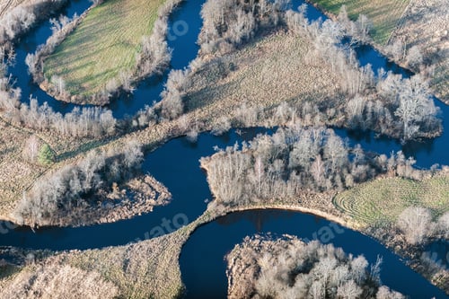 Preview: Aerial View Over The Small River Shapes
