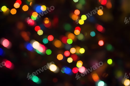 Preview: Abstract Circular Lights Blurred Bokeh Holiday Background Of Christmas Light