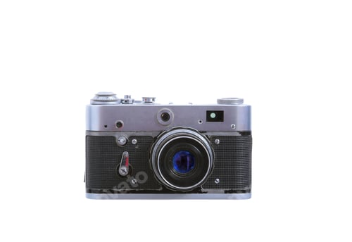 Preview: Old Photo Camera On White Background