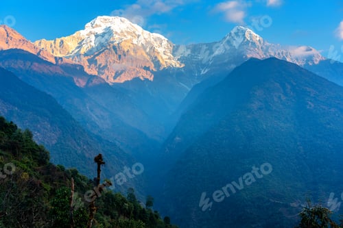 Preview: Panorama Of Moditse Peak, Also Called Annapurna South - View From Annapurna Base Camp In Nepal