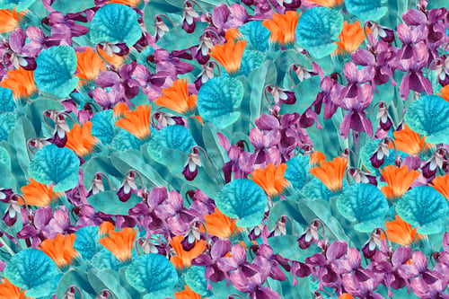 Preview: Floral Background Of Bright Flowers Of Violets And Calendula.
