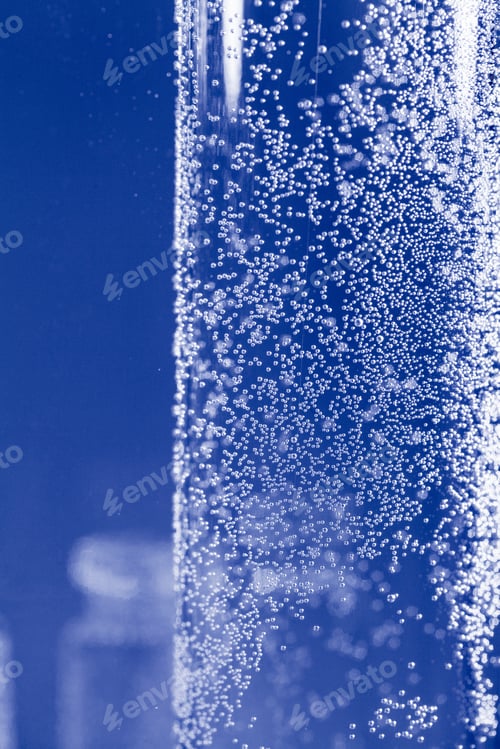 Preview: Abstract, Underwater Composition With Small Glass Bottles And Bubbles