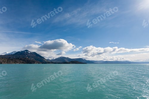 Preview: Navigation On Argentino Lake, Patagonia Landscape, Argentina. Patagonian Panorama
