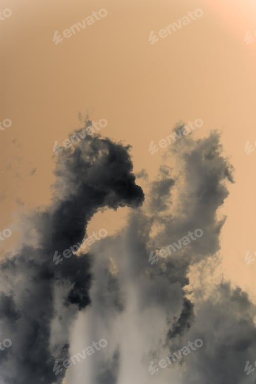 Preview: Abstract Composition From Beautiful, Fluffy Clouds And Inverted Colors