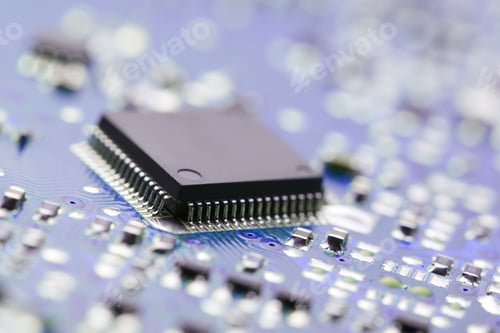 Preview: Closeup Of A Chip In An Integrated Circuit