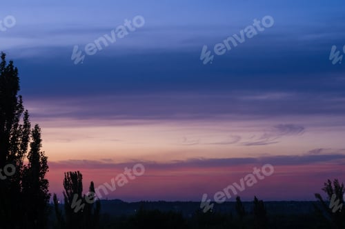 Preview: Landscape With Dramatic Light - Beautiful Golden Sunset With Saturated Sky And Clouds.