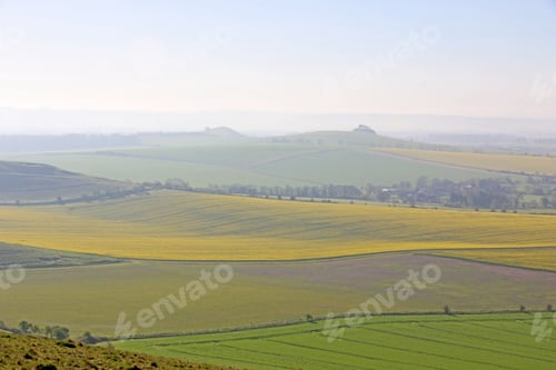 Preview: Misty Morning In The Pewsey Vale, Wiltshire From Milk Hill