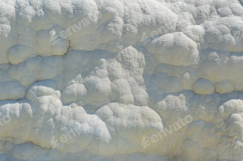 Preview: Beautiful Background With White Limestone Cliffs Of Cotton Castle. Pamukkale, Turkey, July 2019