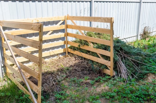 Preview: Wooden Fence For Compost In The Garden